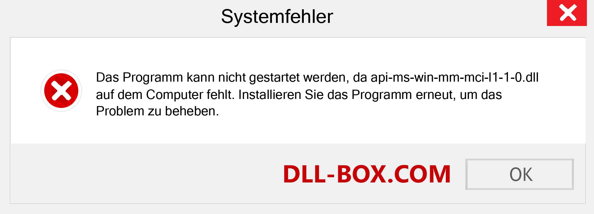 api-ms-win-mm-mci-l1-1-0.dll-Datei fehlt?. Download für Windows 7, 8, 10 - Fix api-ms-win-mm-mci-l1-1-0 dll Missing Error unter Windows, Fotos, Bildern